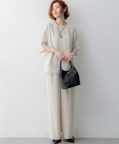 23区 【新色追加】ストレッチジョーゼット シアーコンビ カットソー