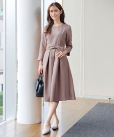 Tiaclasse L 【セレモニー・新色追加】アシメリボンベルトフレアワンピース