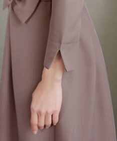 Tiaclasse L 【セレモニー・新色追加】アシメリボンベルトフレアワンピース