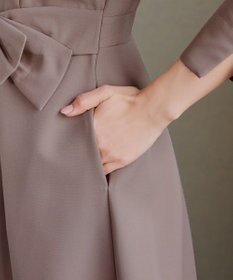 Tiaclasse L 【セレモニー・新色追加】アシメリボンベルトフレアワンピース