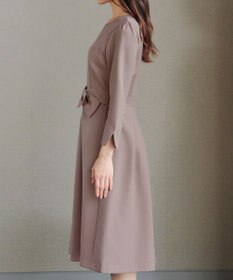 Tiaclasse L 【セレモニー・新色追加】アシメリボンベルトフレアワンピース