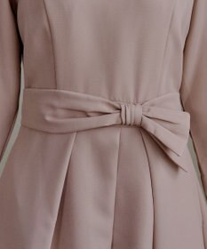 Tiaclasse L 【セレモニー・新色追加】アシメリボンベルトフレアワンピース