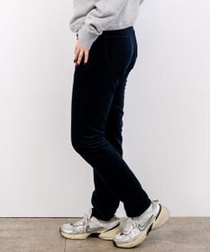 caqu スリムストレート 裏起毛コーデュロイパンツ