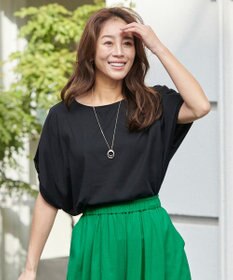 ANY 【接触冷感/UVケア/シワになりにくい】ドルマンスリーブ Tブラウス