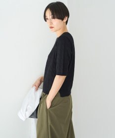 AMERICAN HOLIC ケーブル５分袖ニットプルオーバー