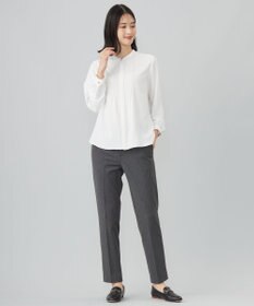 J.PRESS LADIES 【洗える】ヌーディスバックサテン ピンタック ブラウス