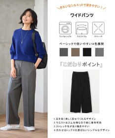 ANY L 【洗濯機可/ウエストゴム/２ＷＡＹストレッチ】ワイドパンツ