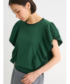 Green Parks 配色フリルニットプルオーバー
