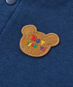 MIKI HOUSE HOT BISCUITS 【70-110cm】 接結天竺素材 ワンポイントカーディガン