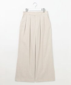 自由区 【セットアップ対応・洗える】リネンビスコースストレッチワイド パンツ