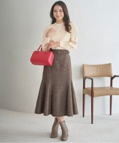 ANY SIS 【洗える】フリルチュールコンビ ニット