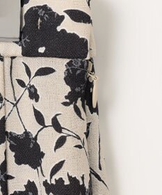 自由区 L 【洗える】リネンライクフラワープリント スカート