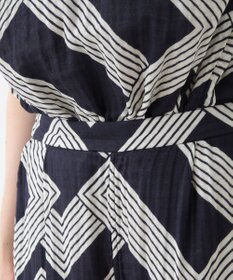 UCHINO クレープガーゼ ジオメトリックガウチョパンツ