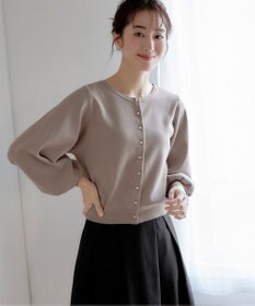 Tiaclasse 【洗える】パールボタンニットカーデ