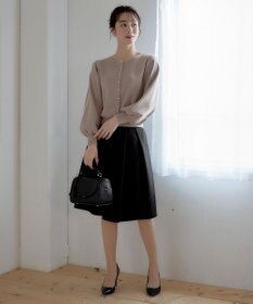 Tiaclasse 【洗える】パールボタンニットカーデ