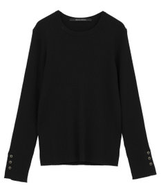 YECCA VECCA 袖釦クルーネックリブニット