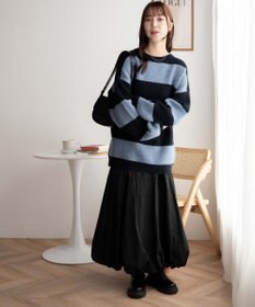 WEGO ボーダーフラッフィービッグニット