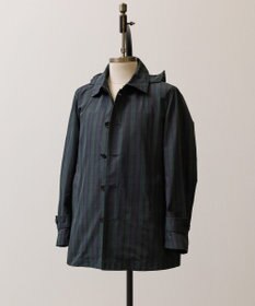 J.PRESS MEN 【オンオフ兼用 / ストレッチ / 撥水 / 洗える】トリコット3レイヤーバルマカンショートコート / フードデタッチャブル