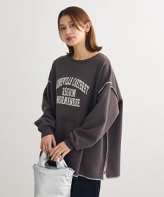 Green Parks 裏起毛配色ステッチロゴチュニック