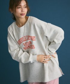 Green Parks 裏起毛配色ステッチロゴチュニック