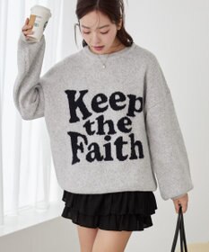 WEGO フラッフィーグラフィックBIGニットプルオーバー