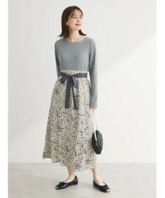 Green Parks ・ＥＬＥＮＣＡＲＥ　ＤＵＥ　リブ×フラワーキリカエワンピ