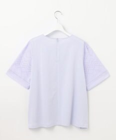 23区 【洗える】エンブロイダリー コンビジャージー カットソー