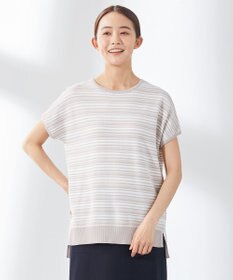 J.PRESS LADIES 【洗える・抗菌防臭】コットンアセテート ランダムガーター柄 ニット