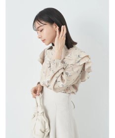 earth music&ecology フリルスリーブブラウス