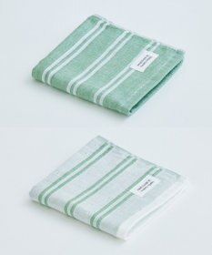 SHINTO TOWEL シマ ハンドタオル ダブル白地/色地 2枚セット