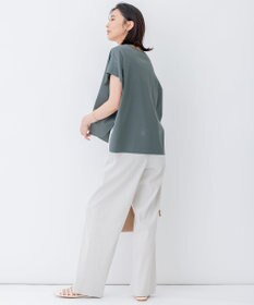 23区 L 【STORY7月号掲載/洗える】リネンヴィスコースストレッチ ドロスト パンツ
