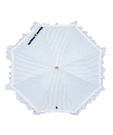 MOONBAT POLO RALPH LAUREN 晴雨兼用日傘 長傘 ストライプフリル／遮光 遮熱 UV