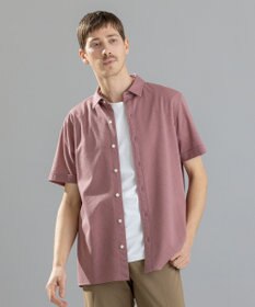 JOSEPH HOMME ブロークンヘリンボンジャージー　レギュラーカラー半袖シャツ