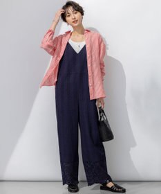 23区 【洗える】コットンエンブロイダリー オールインワン