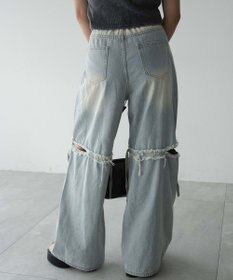 WEGO スリットダメージルーズデニム