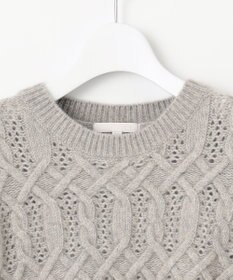 自由区 へアリーケーブル ニット