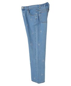 Green Parks ・Ｄｏｕｂｌｅ　Ｆｌａｇｓ　リボン刺繍ストレートデニム