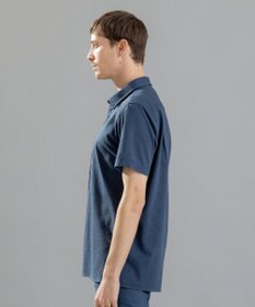 JOSEPH HOMME ブロークンヘリンボンジャージー　レギュラーカラー半袖シャツ