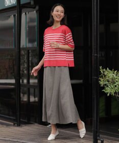 J.PRESS LADIES 【WEB限定・セット着用可】リネン フレア スカート