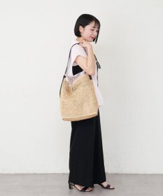 russet 《かごバッグ》インドラフィアワンショルダーバッグ(TI-369)