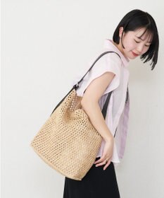 russet 《かごバッグ》インドラフィアワンショルダーバッグ(TI-369)