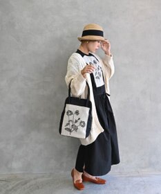 AND WOOL ポピー押し花刺繍バッグ