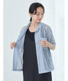 earth music&ecology フラワーレースシャツ