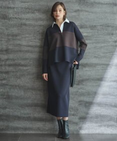 ICB L 【洗える】 シンセティックダブルフェイス ニットタイトスカート