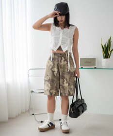 WEGO ギャザーデザインノースリーブブラウス