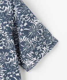 JOSEPH ABBOUD 【キングサイズ・清涼・JAPANファブリック】ビッグリーフサッカープリント 半袖シャツ