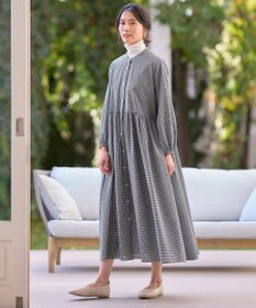 ANY 【手洗い可能】【ペチコート付】ギャザーシャツワンピース