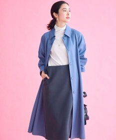 自由区 コットンナイロンバルカラー コート ブルー
