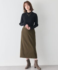 ANY L 【手洗い可/ウエストゴム】裏起毛ハイストレッチタイトスカート