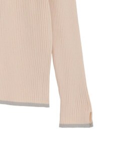 earth music&ecology バイカラートリムロングニットカーディガン